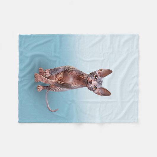 Zeichnen von Sphynx Kätzchen Fleecedecke (Vorderseite (Horizontal))