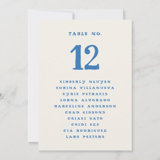 Zeichnen von Tischnummern für Seating-Chart-Namen (Vorderseite)