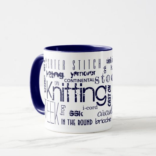 Zeichnen von Typografie-Wörtern Tasse (Vorderseite Links)
