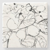 Zeichnend abstrakte Pflanze Steinuntersetzer (Vorderseite)