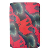 zeichnend abstrakter roter Elefant, sehr rustikale Badematte (Vorderseite Vertikal)