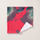 zeichnend abstrakter roter Elefant, sehr rustikale Badhandtuch Set (Waschlappen)