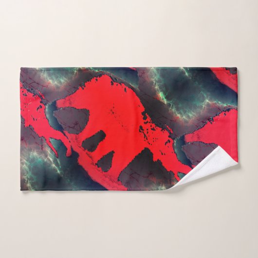 zeichnend abstrakter roter Elefant, sehr rustikale Badhandtuch Set (Handtuch)