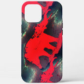 zeichnend abstrakter roter Elefant, sehr rustikale Case-Mate iPhone Hülle (Rückseite)