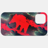 zeichnend abstrakter roter Elefant, sehr rustikale Case-Mate iPhone Hülle (Rückseite (Horizontal))