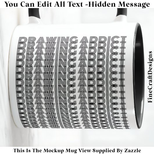 Zeichnend Addict Hidden Message Funny Novelty 111B Tasse