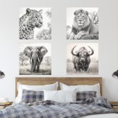 Zeichnend afrikanischer Bleistift Bilderwand Sets (Schlafzimmer)