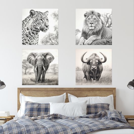 Zeichnend afrikanischer Bleistift Bilderwand Sets (Schlafzimmer)