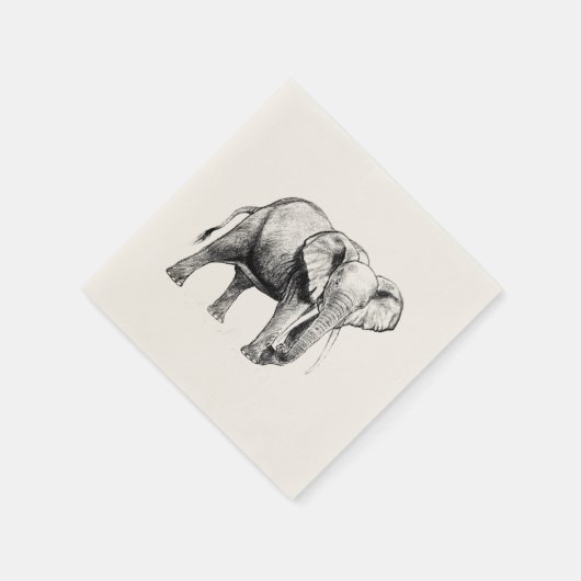 Zeichnend afrikanischer Elefant Serviette (Ecke)