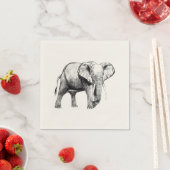 Zeichnend afrikanischer Elefant Serviette (Beispiel)