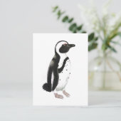 Zeichnend afrikanischer Pinguinstift Postkarte (Stehend Vorderseite)