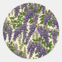 Zeichnend amerikanisches Wisteria Runder Aufkleber