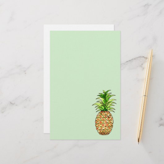 zeichnend Ananas Briefpapier (Vorderseite/Rückseite Beispiel)
