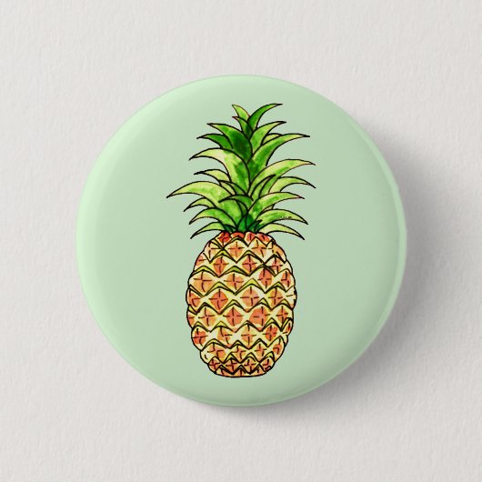 zeichnend Ananas Button (Vorderseite)