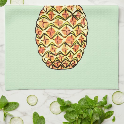 zeichnend Ananas Geschirrtuch (Gefaltet)