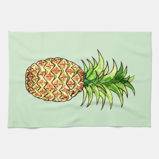zeichnend Ananas Geschirrtuch (Horizontal)