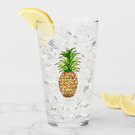 zeichnend Ananas Glas (Vorderseite Ice)