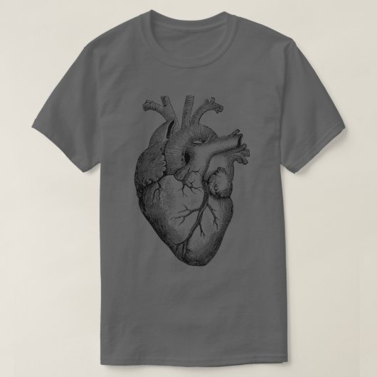 Zeichnend anatomisches menschliches Herz T-Shirt (Design vorne)