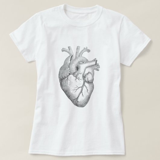 Zeichnend anatomisches menschliches Herz T-Shirt (Design vorne)