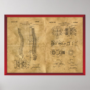Zeichnend antike Spine Poster