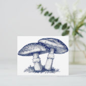 Zeichnend antiker Pilz Postkarte (Stehend Vorderseite)