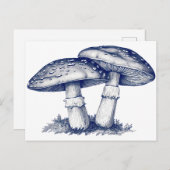 Zeichnend antiker Pilz Postkarte (Vorne/Hinten)