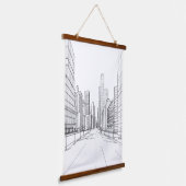 Zeichnend Architektur Wandteppich Mit Holzrahmen (Gewinkelt)