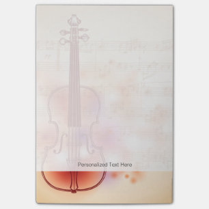 Zeichnend auf Aquarellhintergrund von Geige Post-it Klebezettel