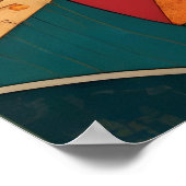 Zeichnend auf Zellige-Frauengesicht auf Mosaik Poster (Ecke)