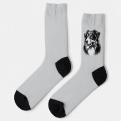 Zeichnend australischer Schäferhund Socken (Linkes Detail)