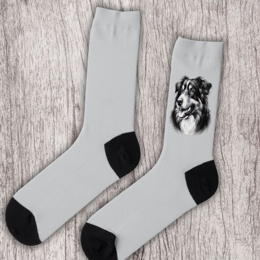 Zeichnend australischer Schäferhund Socken
