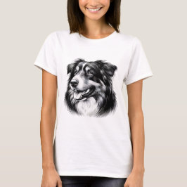 Zeichnend australischer Schäferhund T-Shirt