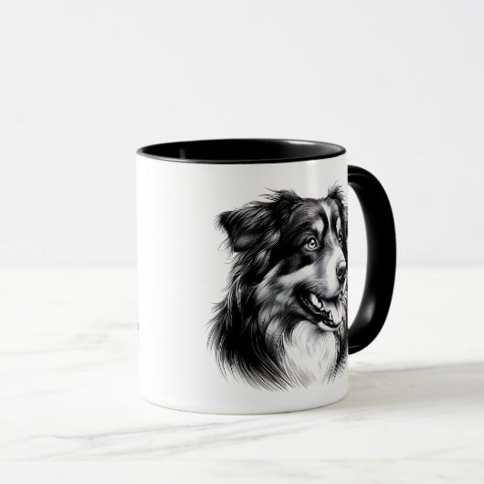 Zeichnend australischer Schäferhund Tasse (VorderseiteRechts)
