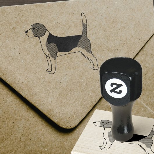 Zeichnend Beagle | Briefmarke von Hunden aus Gummi Gummistempel