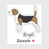 Zeichnend Beagle | Niedlicher Hund Vinyl Sticker (Blatt)