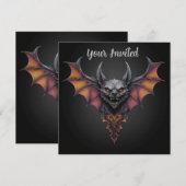 Zeichnend beängstigender Bat-Tinte, Einladung (Vorne/Hinten)