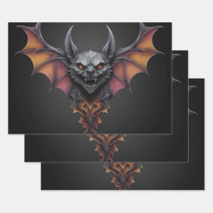 Zeichnend beängstigender Bat-Tinte, Geschenkpapier Set