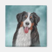 Zeichnend Berner Hund 21 Magnet (Vorne)