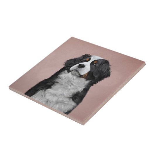 Zeichnend Berner Hund Fliese (Seite)