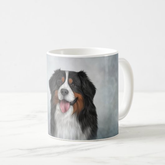 Zeichnend Berner Hund Kaffeetasse (VorderseiteRechts)