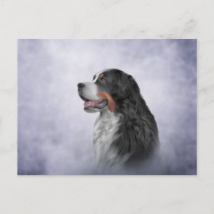 Zeichnend Berner Hund Postkarte
