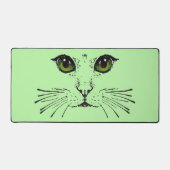 Zeichnend Black Cat Face Intensive Green Eyes Whis Schreibtischunterlage (Vorderseite)