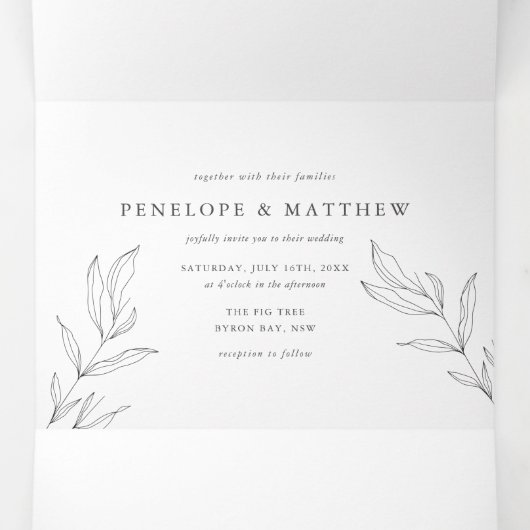 Zeichnend Blattlinie in einer Einladung (Innenseite Mitte)