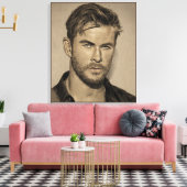 Zeichnend Bleistift-Sketch Leinwanddruck (Insitu (Wohnzimmer))