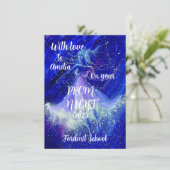 Zeichnend Blue Star Abbildung High School Prom Einladung (Stehend Vorderseite)