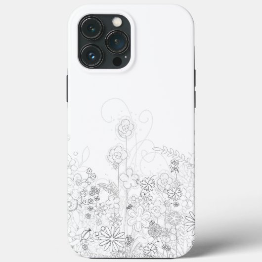 Zeichnend Blume Case-Mate iPhone Hülle (Rückseite)