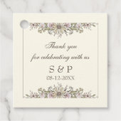 Zeichnend Blume Elfenbeinhochzeit Geschenkanhänger (Vorderseite)