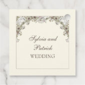 Zeichnend Blume Elfenbeinhochzeit Geschenkanhänger (Rückseite)