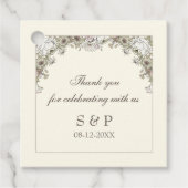 Zeichnend Blume Elfenbeinhochzeit Geschenkanhänger (Vorderseite)