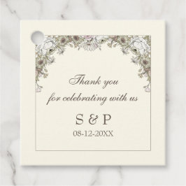 Zeichnend Blume Elfenbeinhochzeit Geschenkanhänger